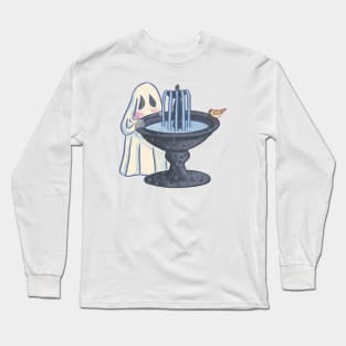 Ghostie and a Bird Bath Long Sleeve T-Shirt